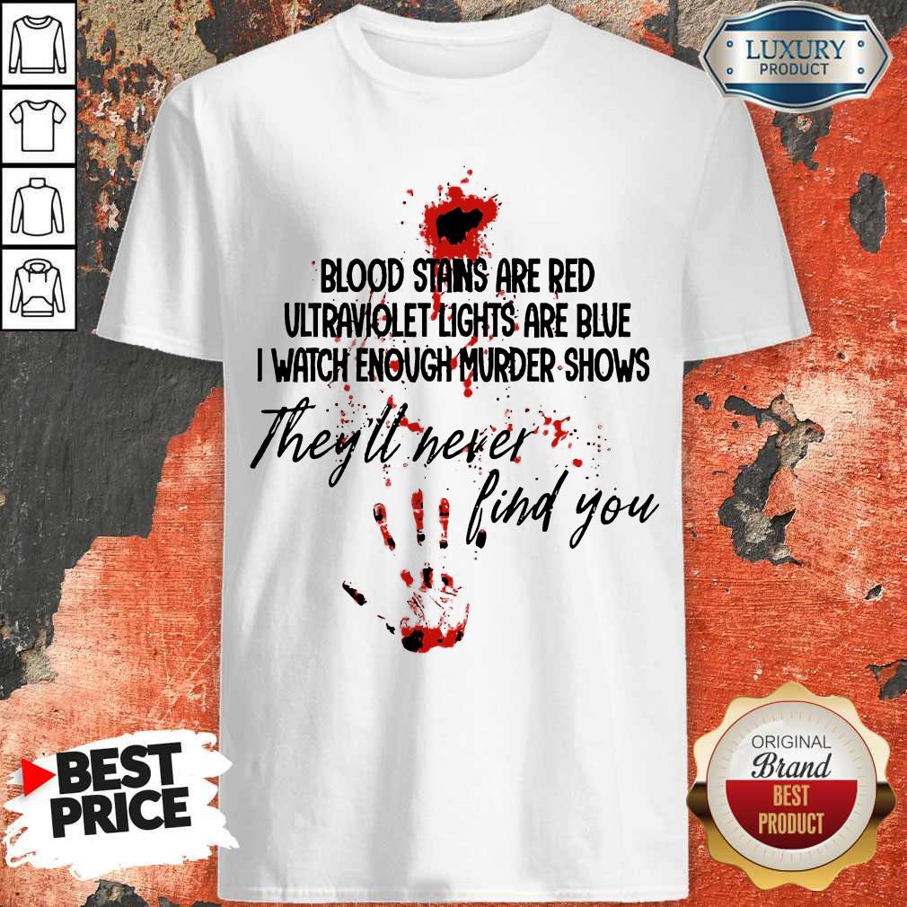 Blood Stains Are Red Ultraviolet Lights Are