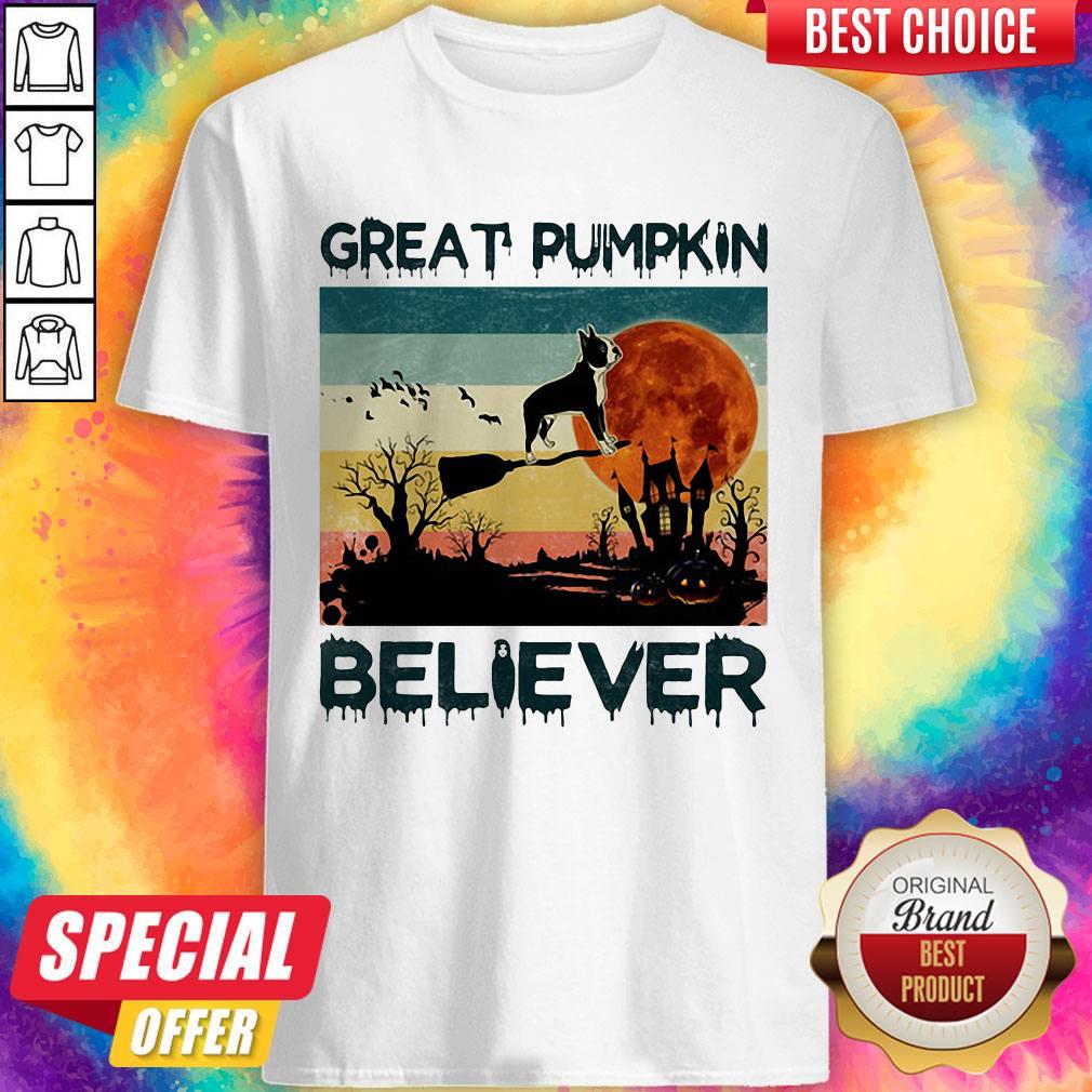 Boston Terrier Great Pumpkin Believer Vintage Shirt