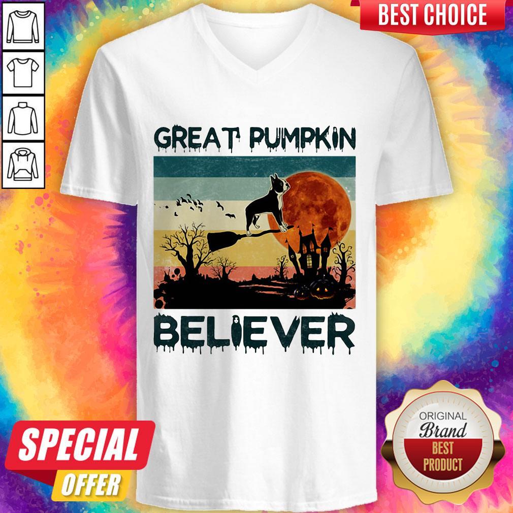 Boston Terrier Great Pumpkin Believer Vintage Shirt