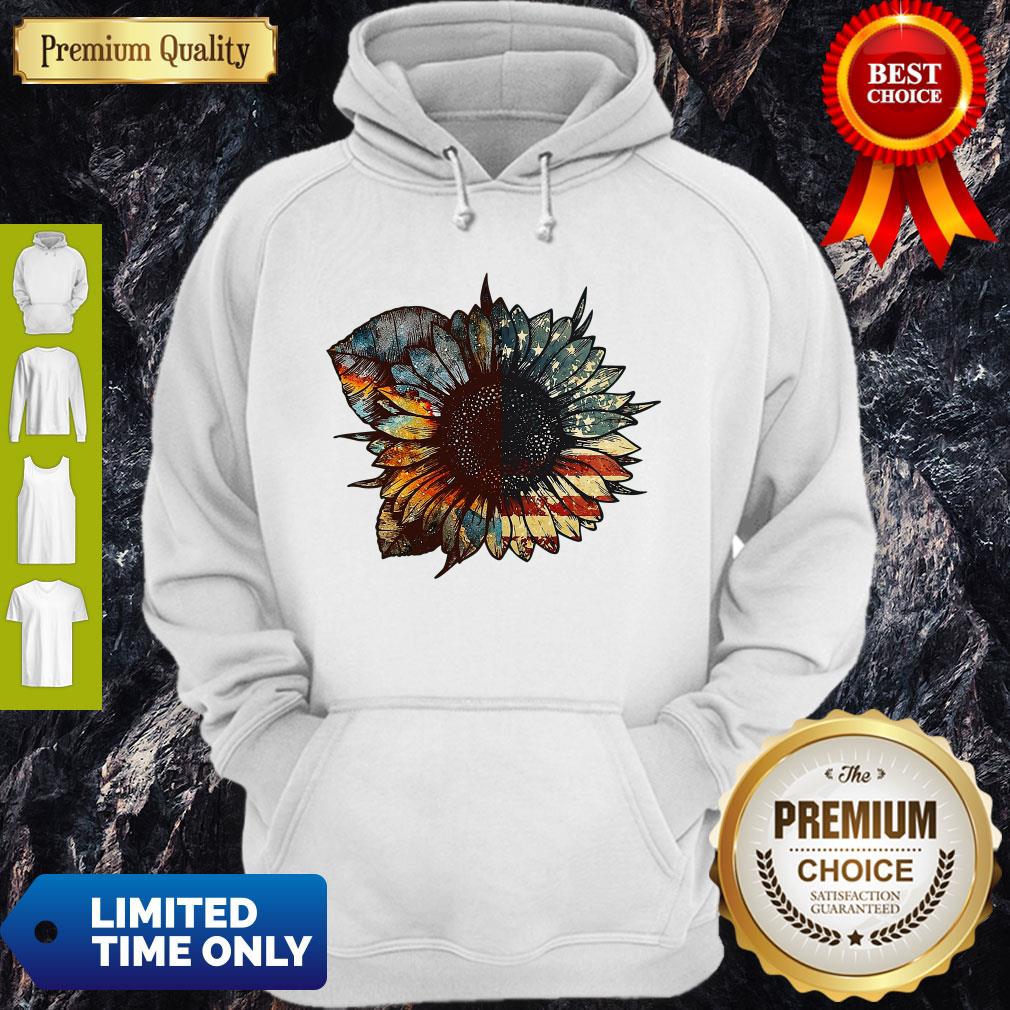 Good Great Vintage Sunflower American Flag Shirt