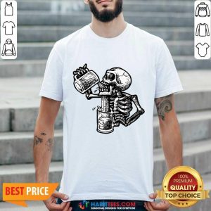 Skeleton Drink Mug Beer Shirt