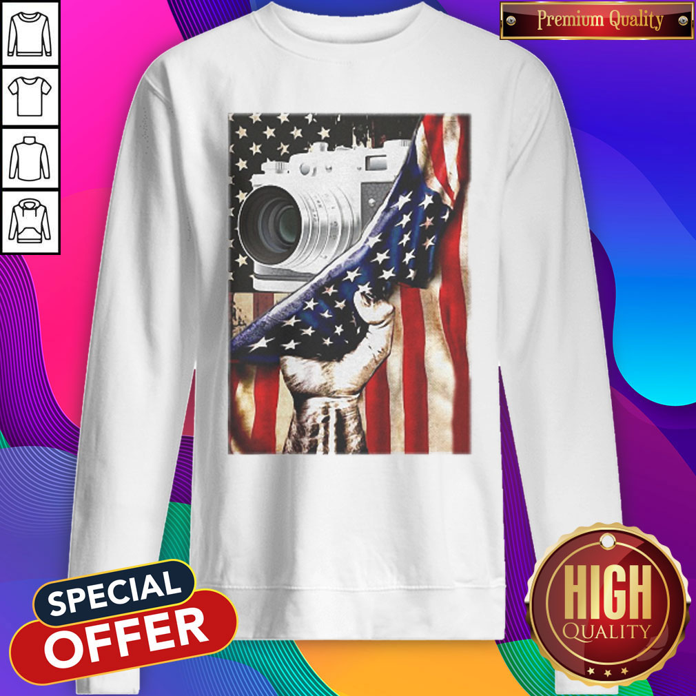 Camera Black Lives Matter American Flag Independence Day shirt