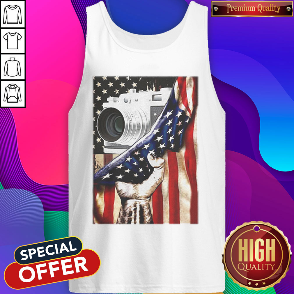 Camera Black Lives Matter American Flag Independence Day shirt