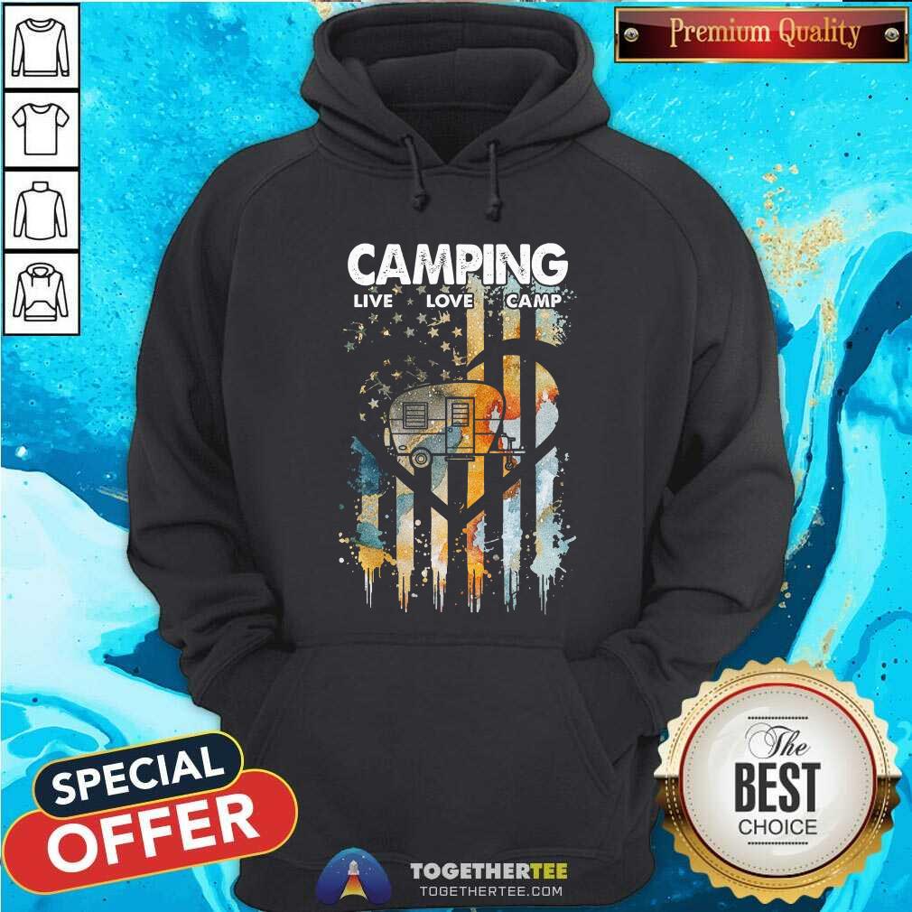 Camping Live Love Camp American Flag Shirt