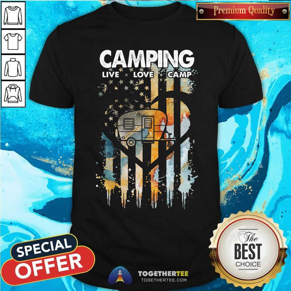 Camping Live Love Camp American Flag Shirt