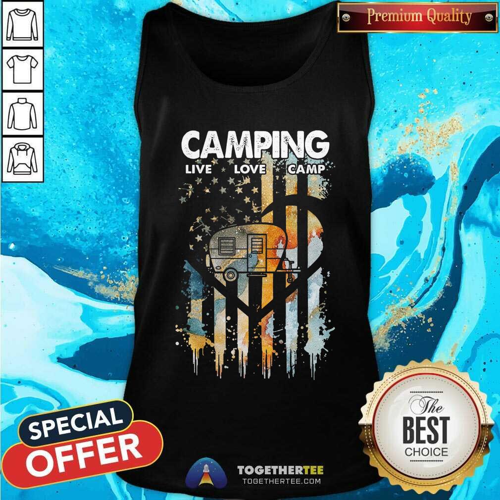 Camping Live Love Camp American Flag Shirt