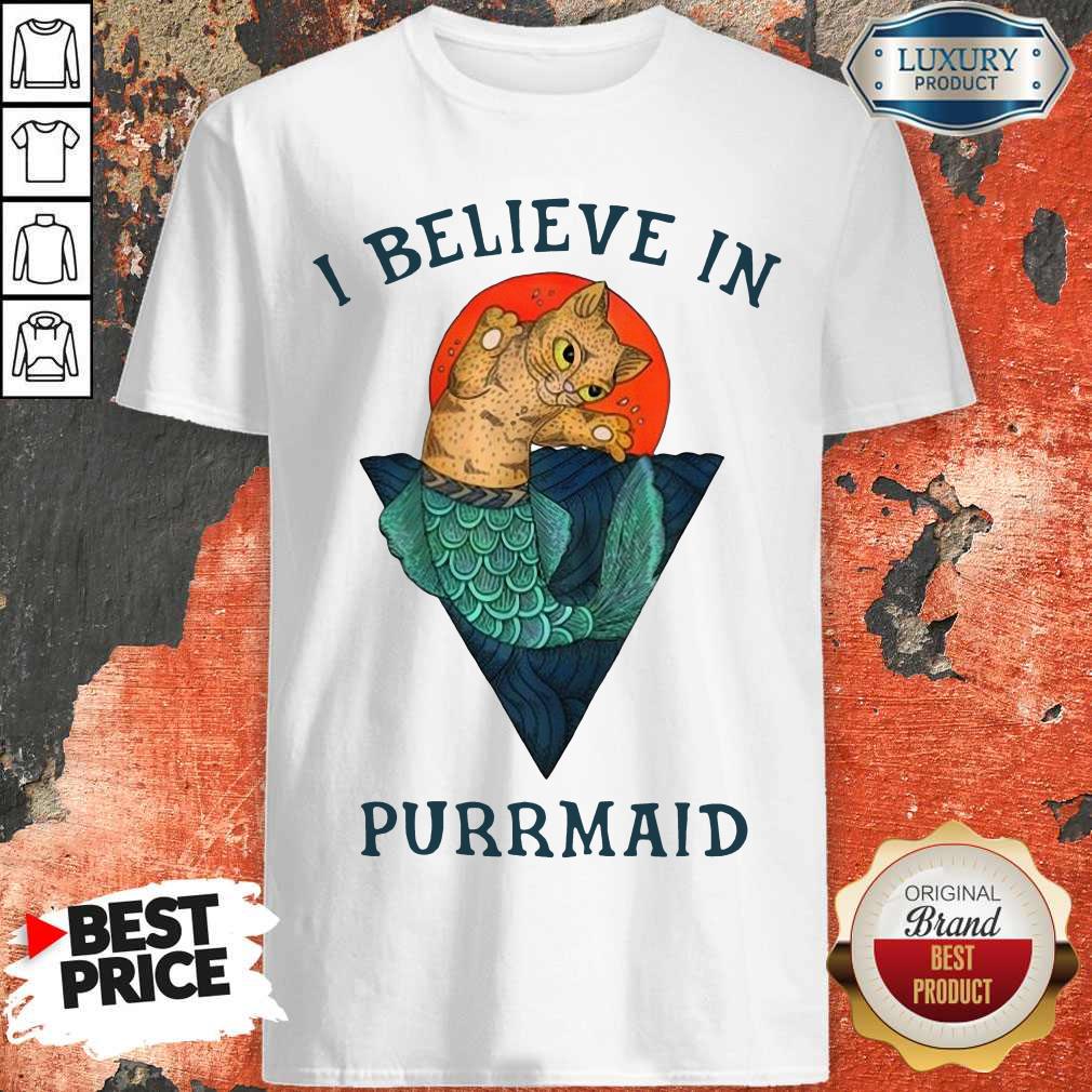 Cat I Believe In Purrmaid Sunset Shirt