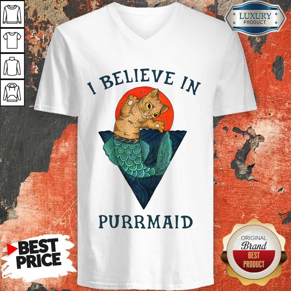Cat I Believe In Purrmaid Sunset Shirt