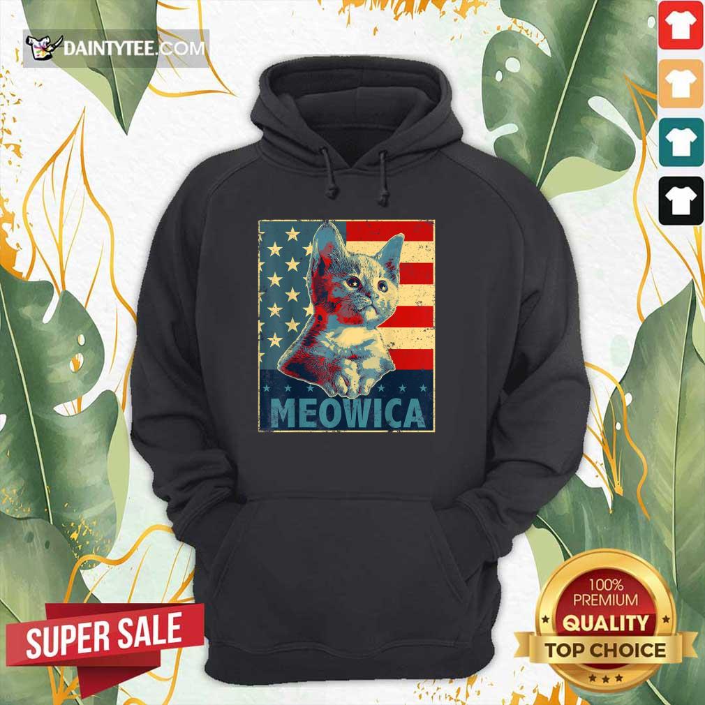 Cat Meowica American Flag 4th Of July Shirt