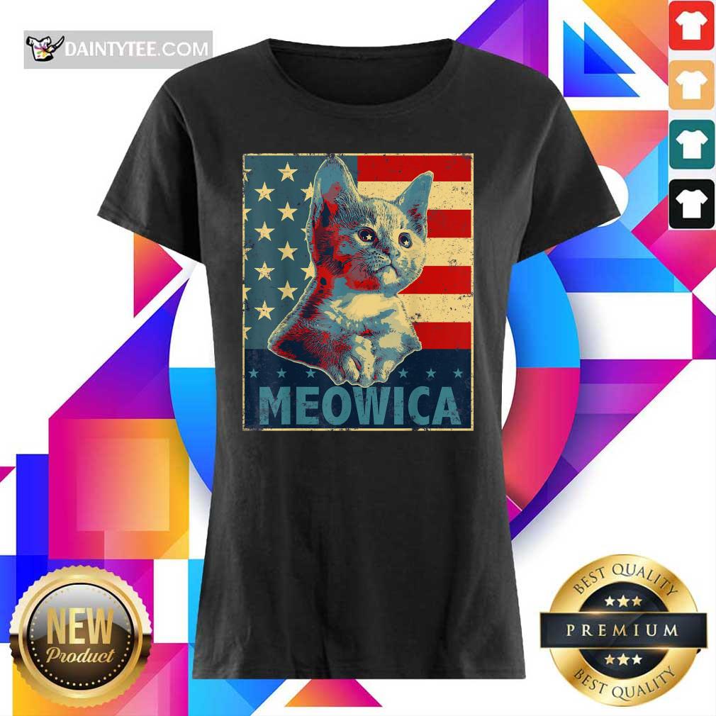 Cat Meowica American Flag 4th Of July Shirt