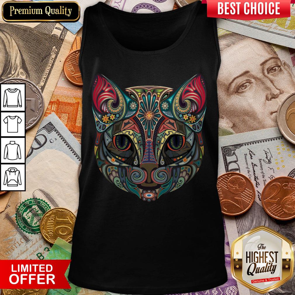 Cat Sugar Skull Dia De Los Muertos T-Shirt