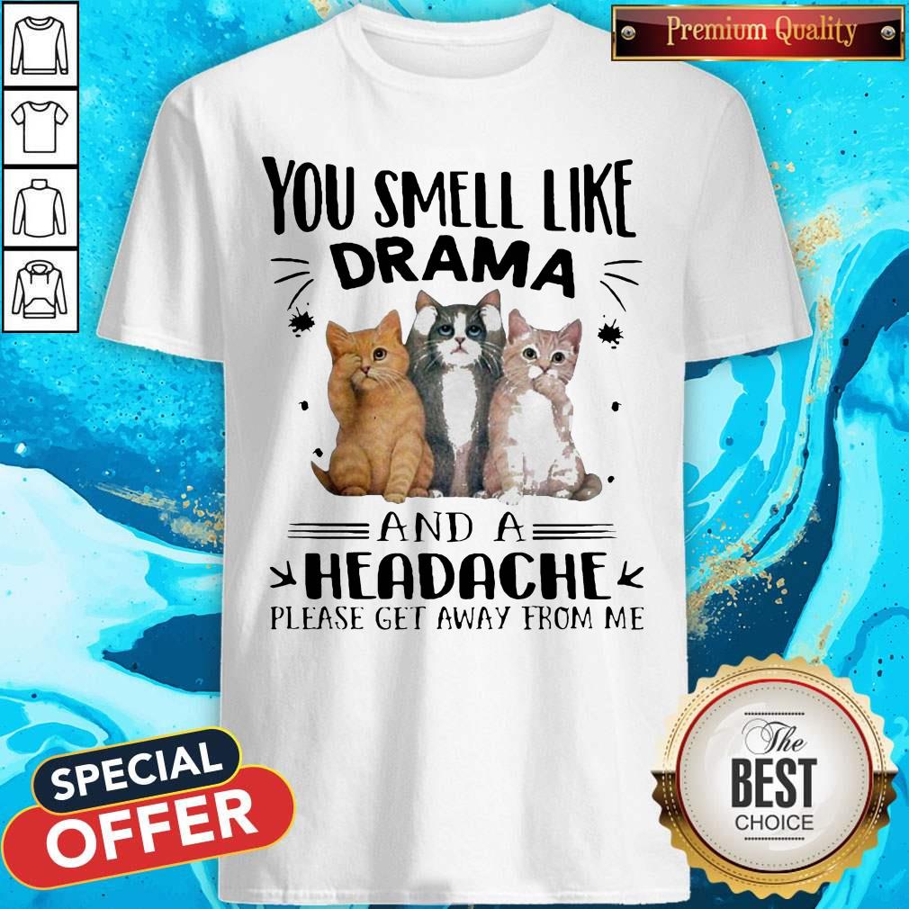 Cats You Smell Like Drama And A Headache Please Get Away From Me Shirt