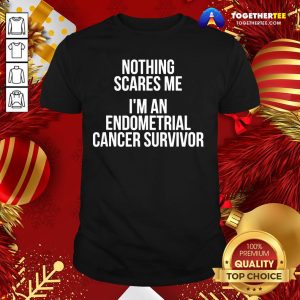 Original Nothing Scares Me I’m An Endometrial Cancer Survivor Hospital Patient Shirt