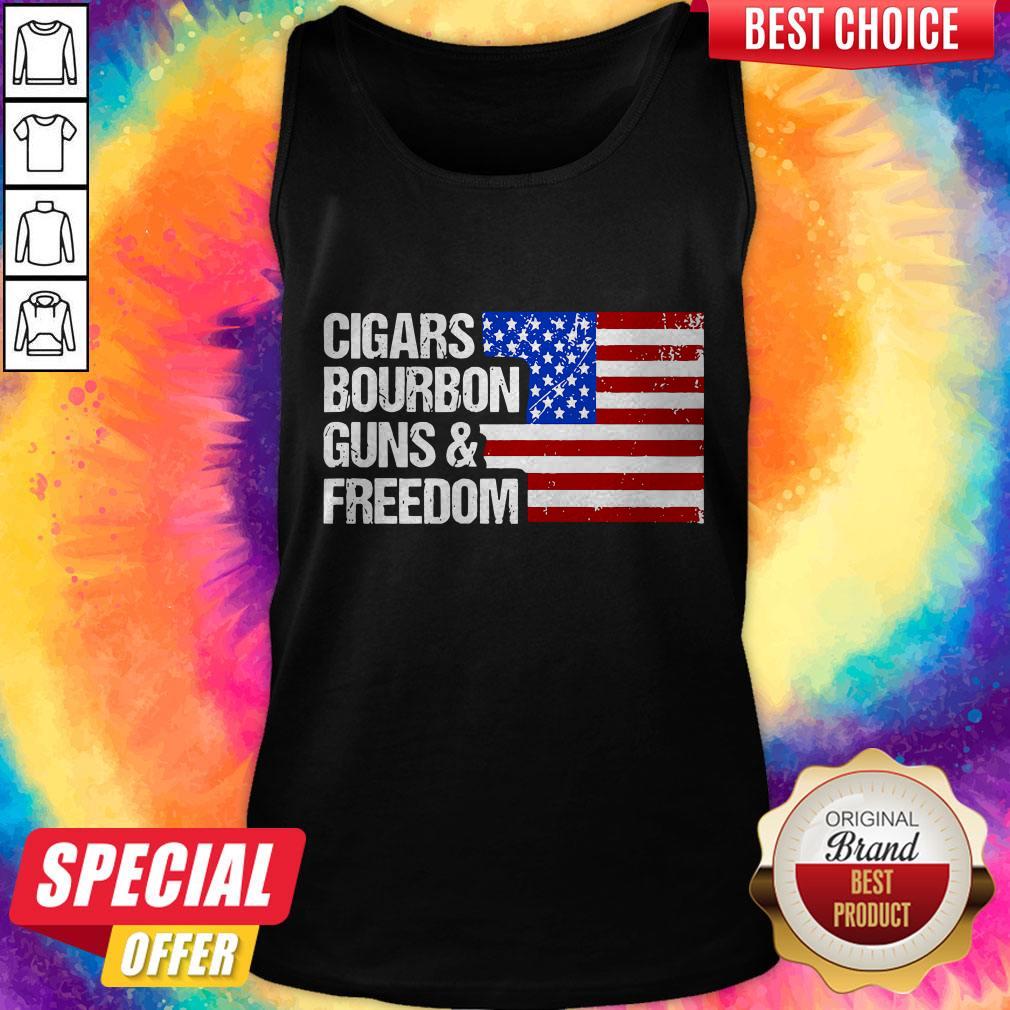 Cigars Whiskey Guns And America Flag Shirt