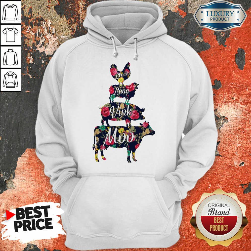 Cluck Baaa Vink Moo Farm Animals Shirt