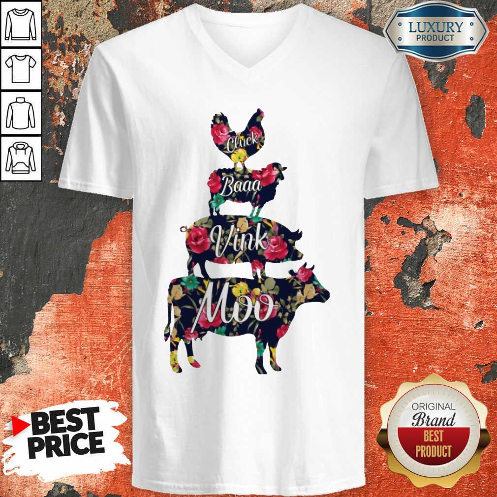 Cluck Baaa Vink Moo Farm Animals Shirt