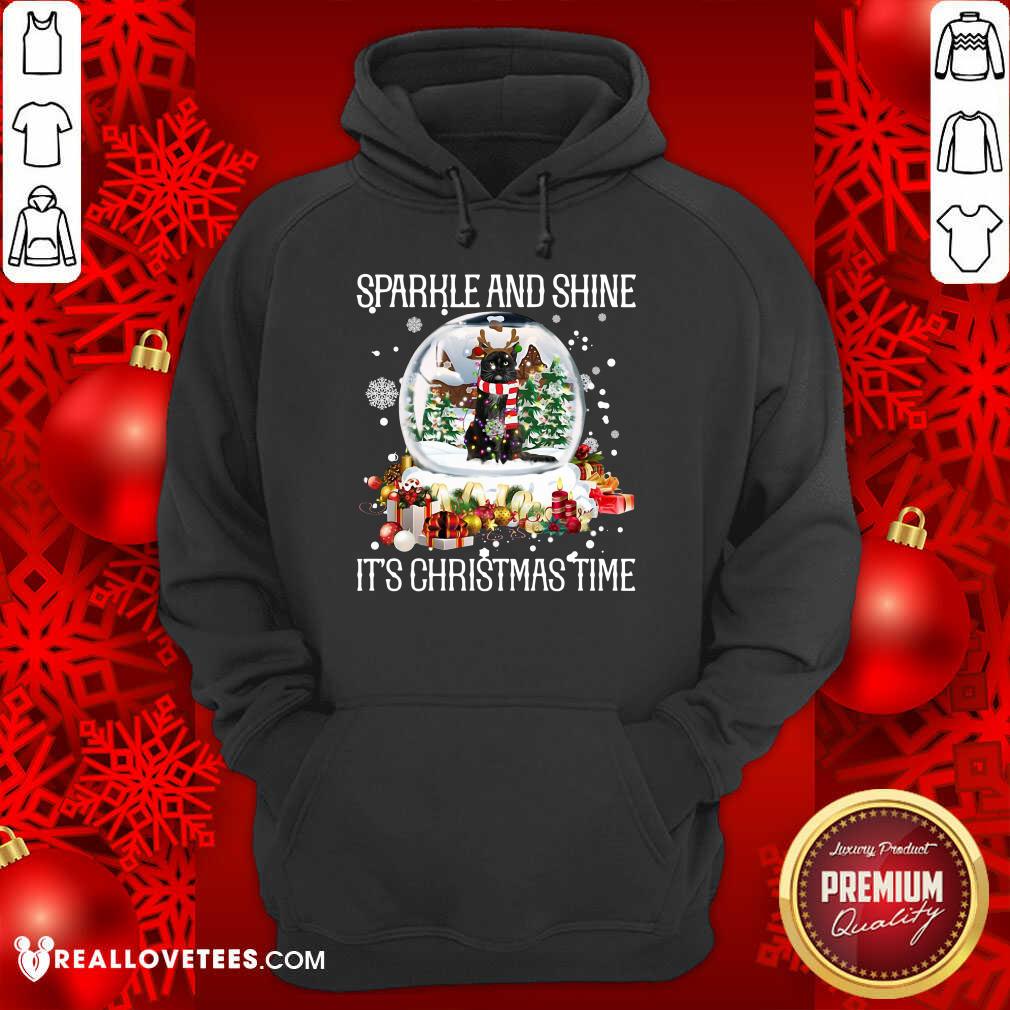 Cool Cat Sparkle And Shine It’s Christmas Time Shirt