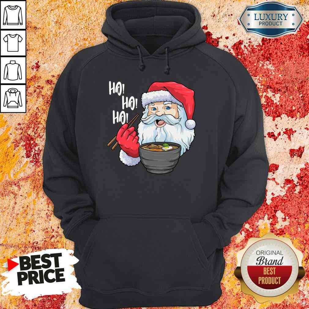 Cool Santa Eat Ramen Ho Ho Ho Merry Christmas Shirt
