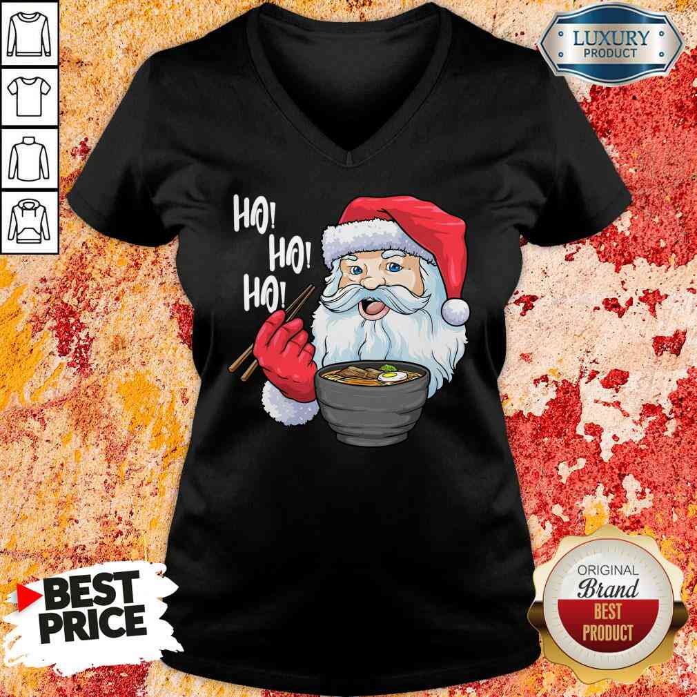 Cool Santa Eat Ramen Ho Ho Ho Merry Christmas Shirt
