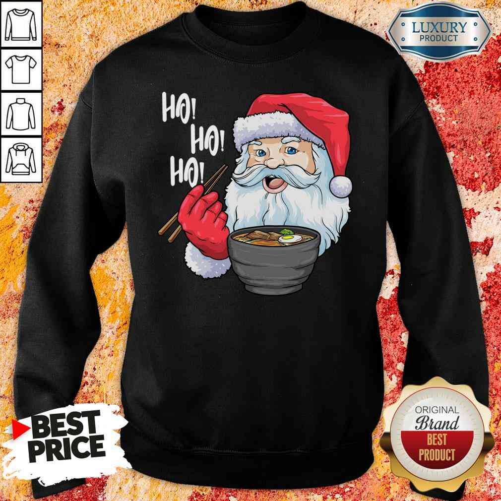 Cool Santa Eat Ramen Ho Ho Ho Merry Christmas Shirt