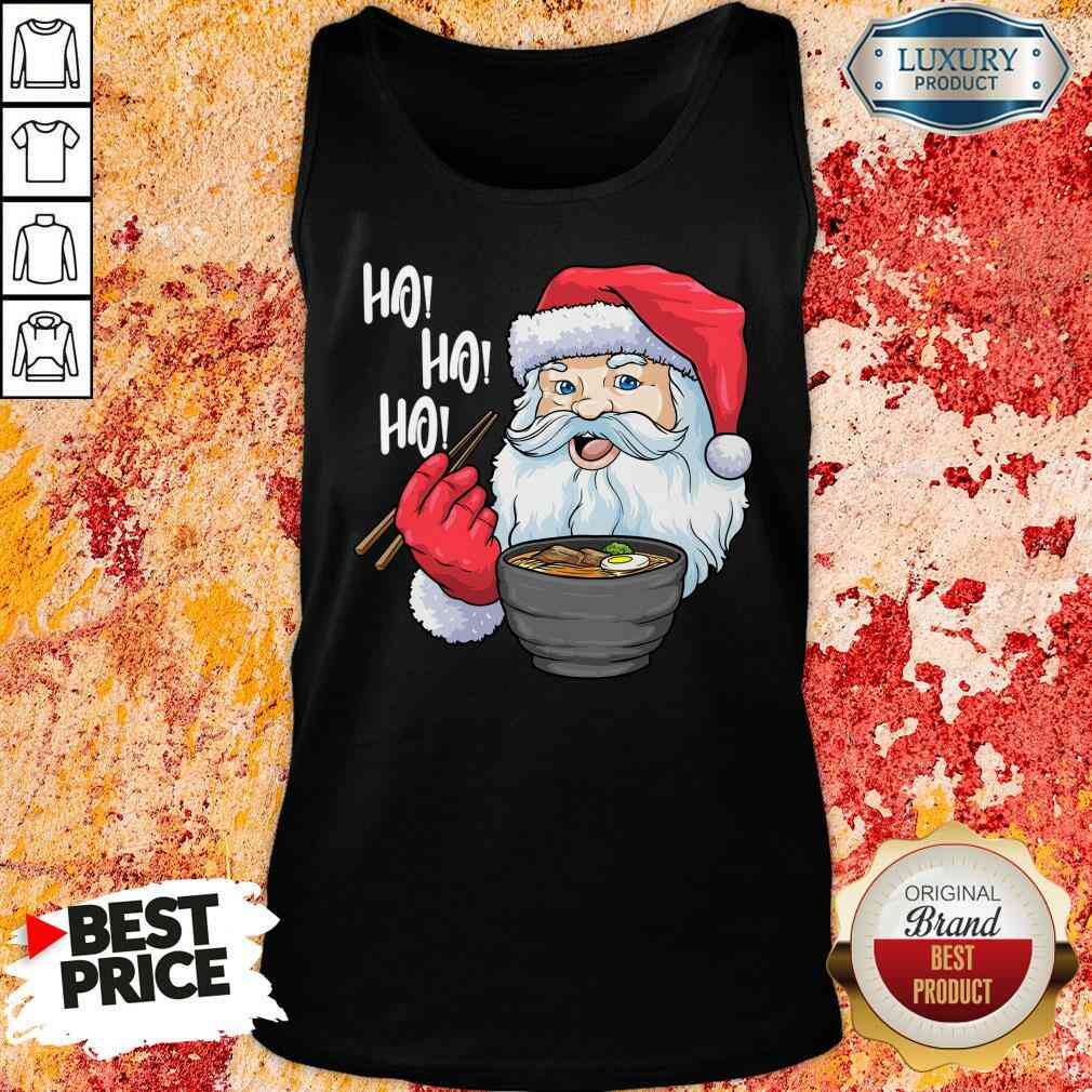 Cool Santa Eat Ramen Ho Ho Ho Merry Christmas Shirt