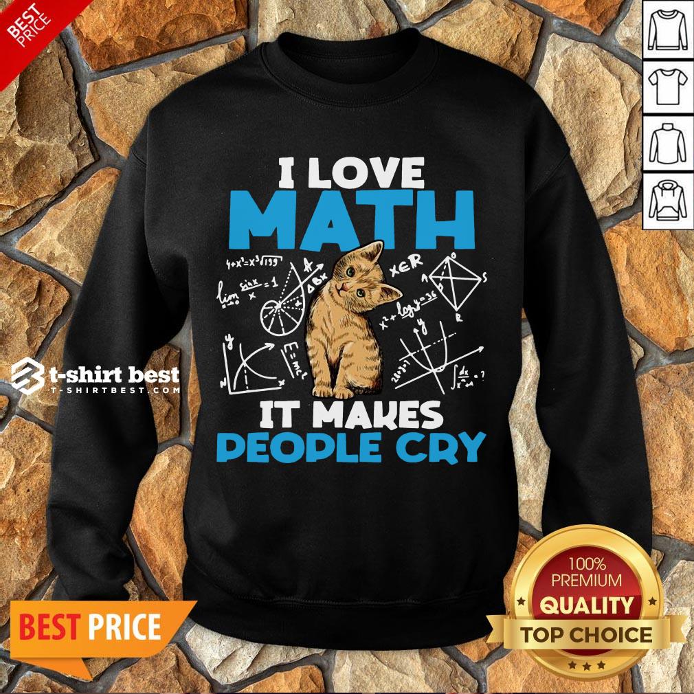 Cute Cat I Love Math It Makes People Cry Shirt