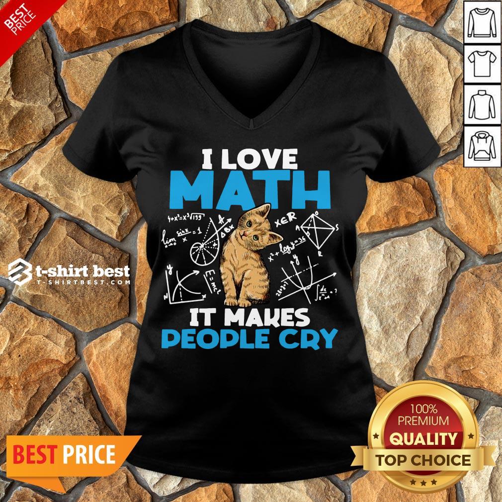 Cute Cat I Love Math It Makes People Cry Shirt