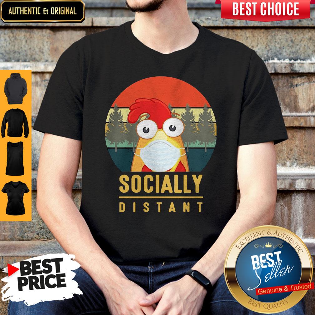 Cute Chicken Mask Socially Distant Covid-19 Shirt
