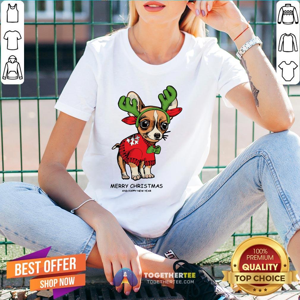 Cute Chihuahua Merry Christmas And Happy New Year Shirt