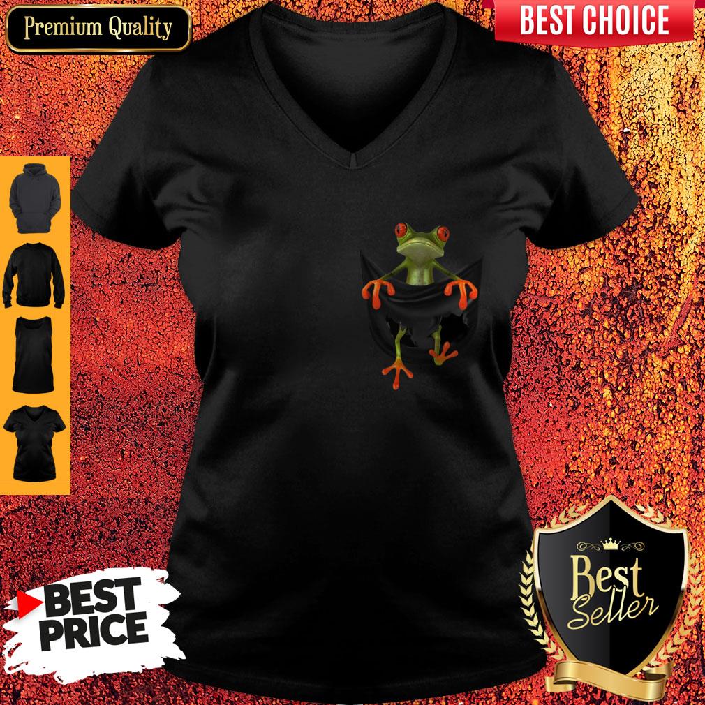 Cute Frog In Pocket Shirt