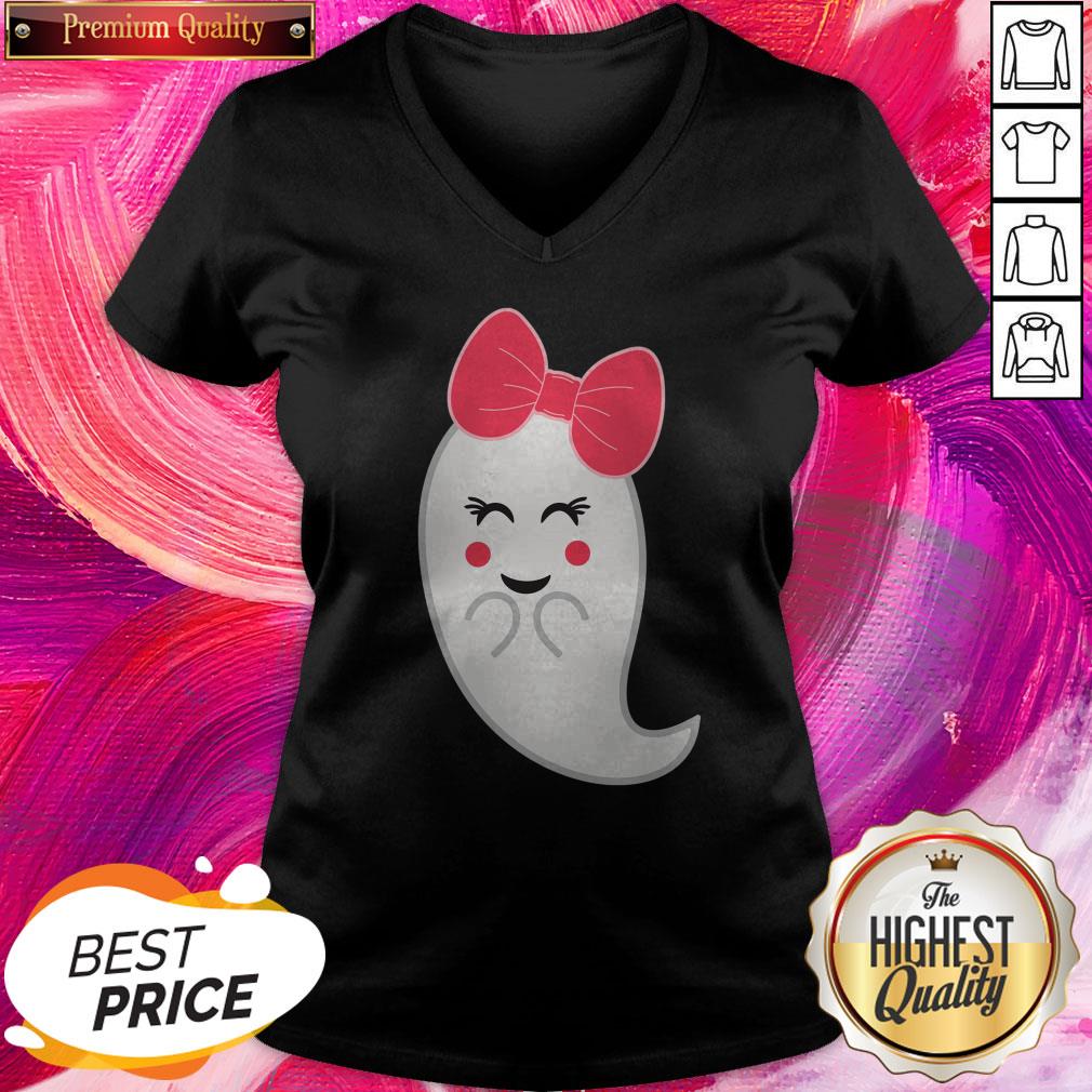 Cute Ghost With Bow Halloween Day Shirt