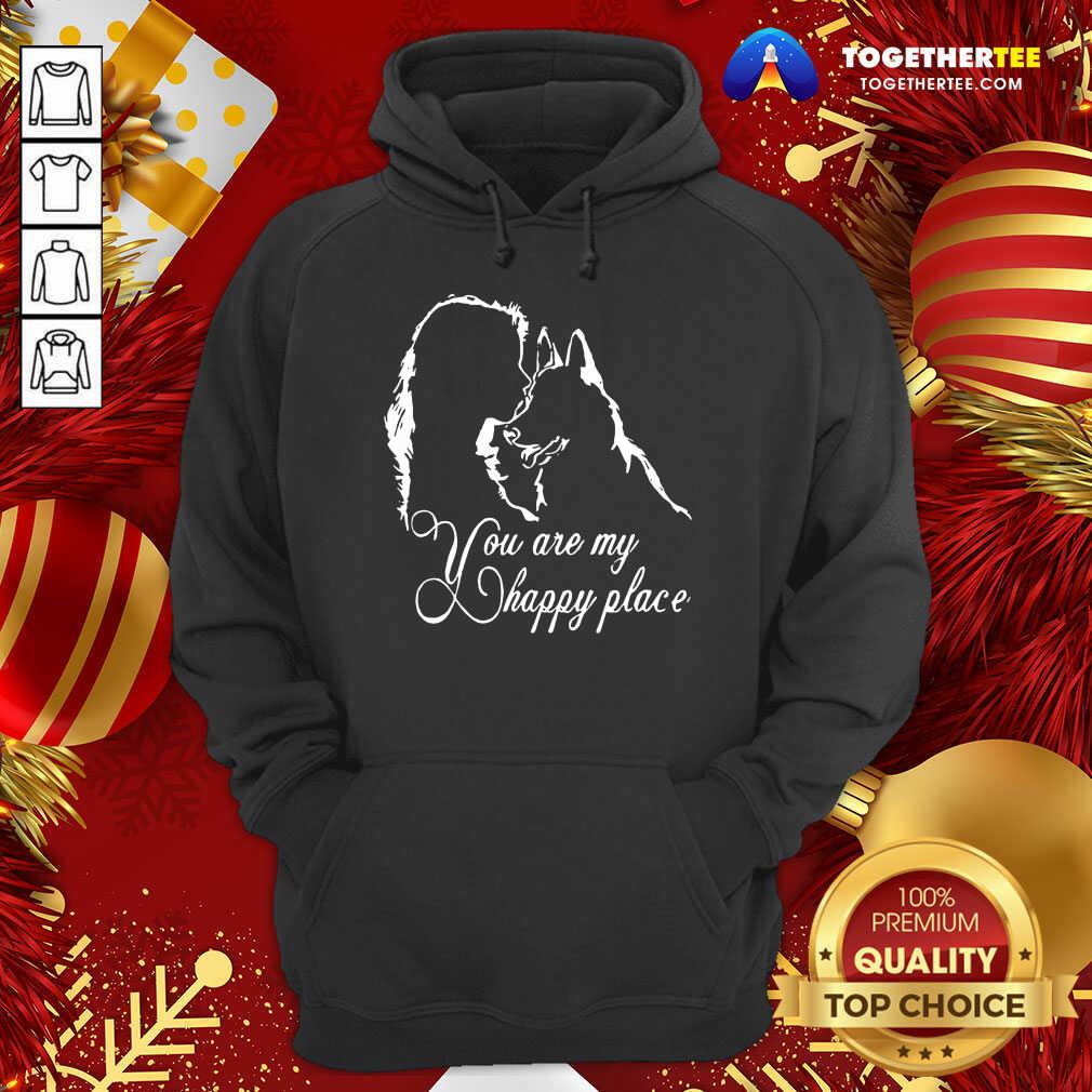 Cute Girl Kiss German Shepherd You Are My Happy Place Shirt