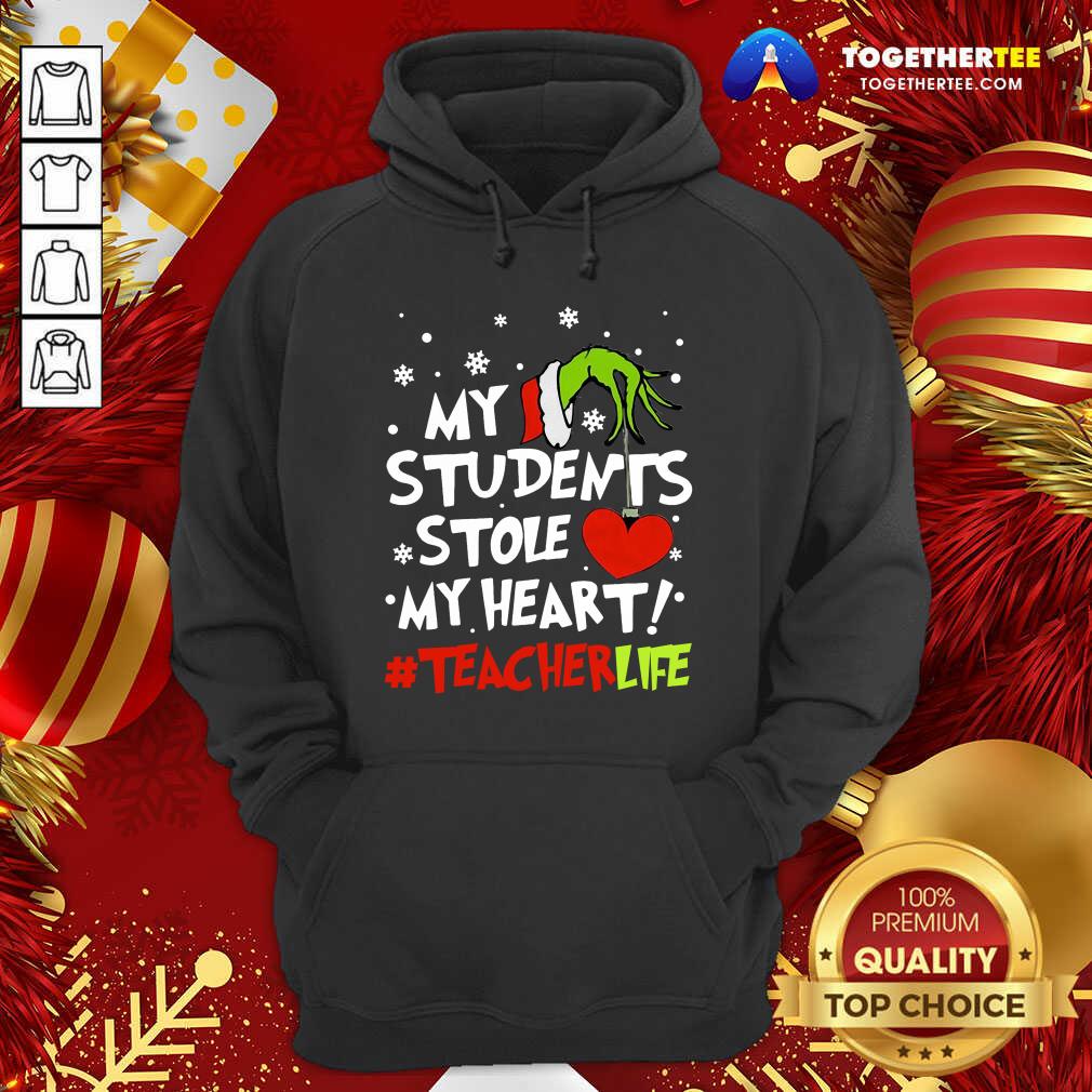 Cute Grinch Hand Holding Heart My Students Stole My Heart #teacherlife Shirt