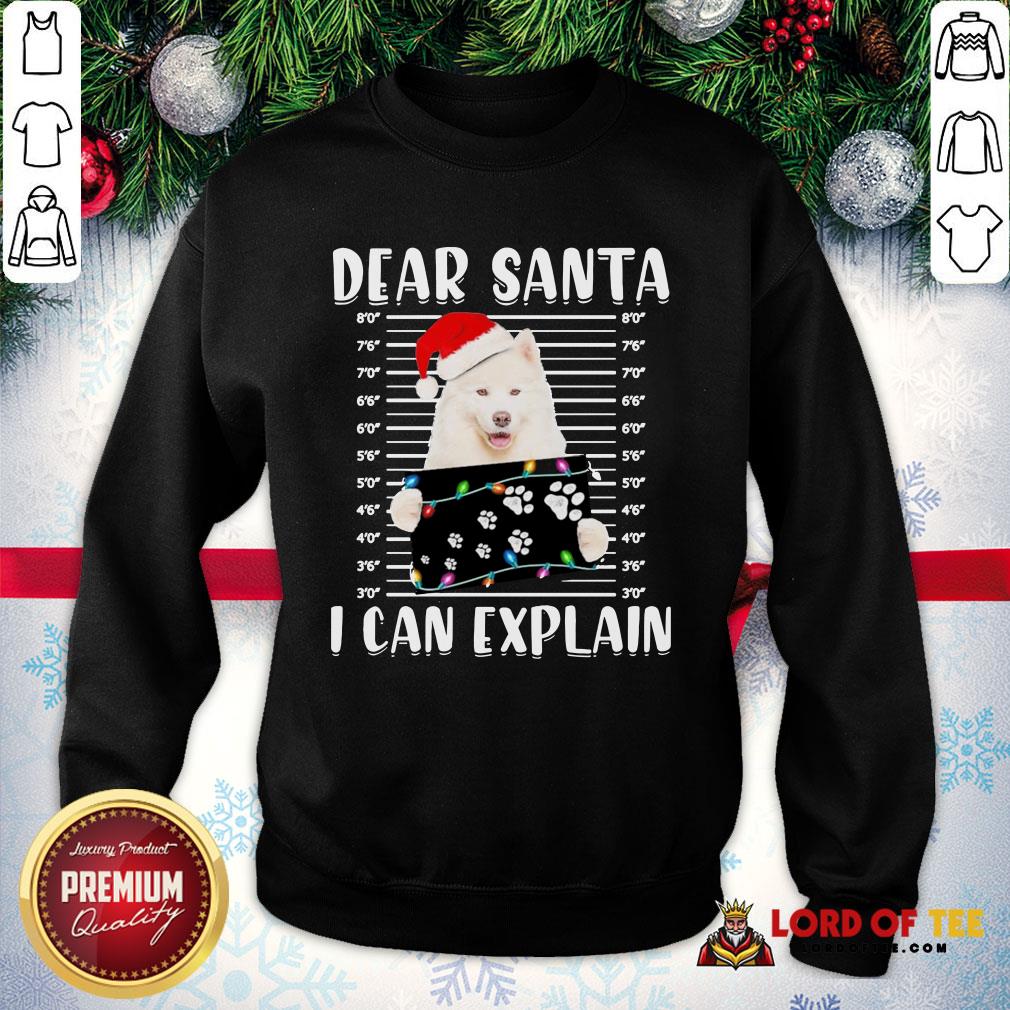 Cute Japanese Santa Spitz Dear Santa I Can Explain Light Christmas Shirt