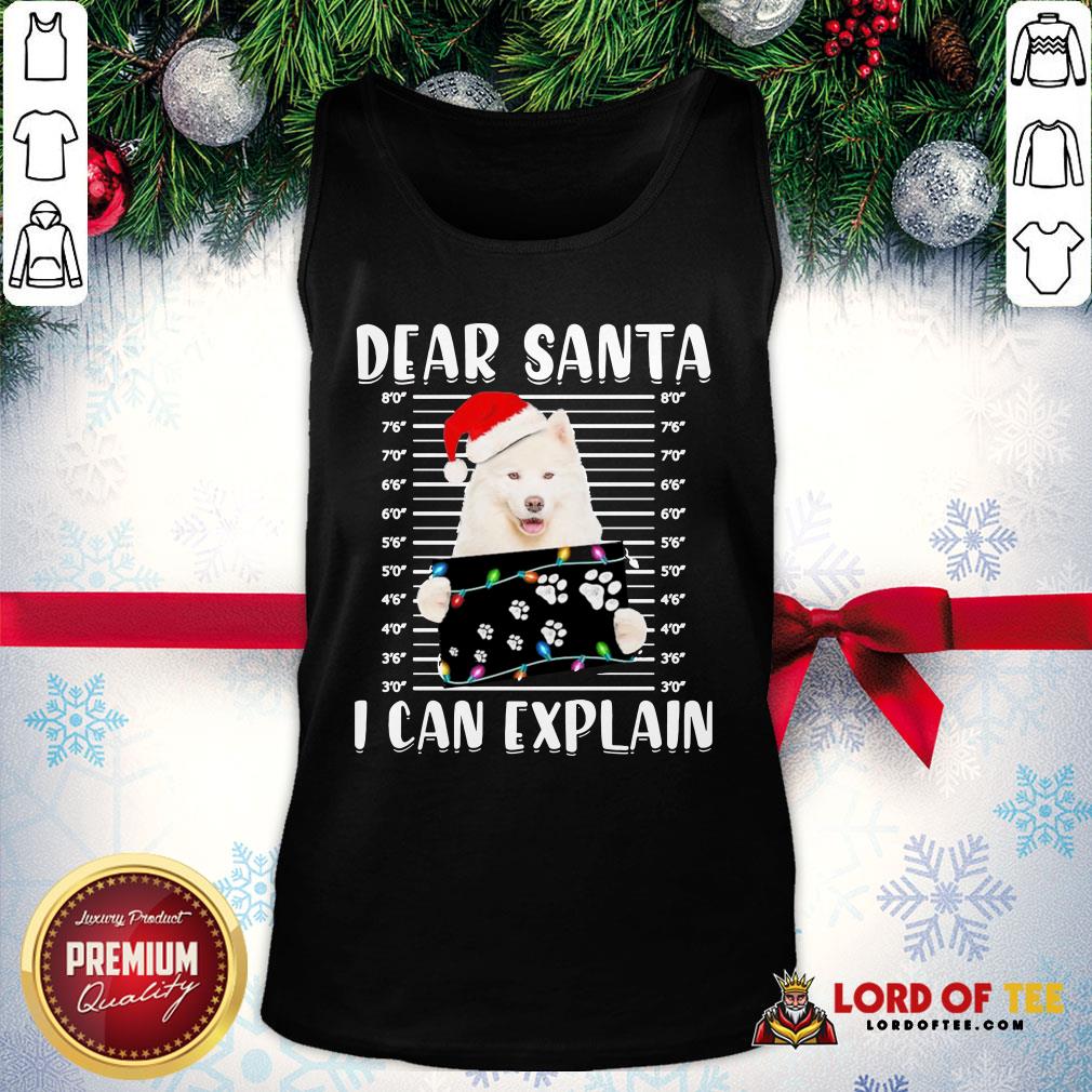 Cute Japanese Santa Spitz Dear Santa I Can Explain Light Christmas Shirt