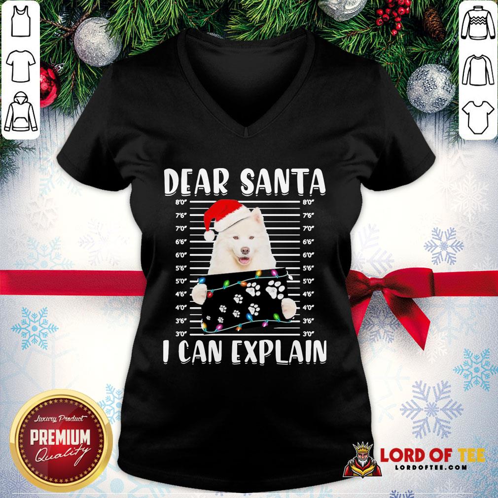 Cute Japanese Santa Spitz Dear Santa I Can Explain Light Christmas Shirt