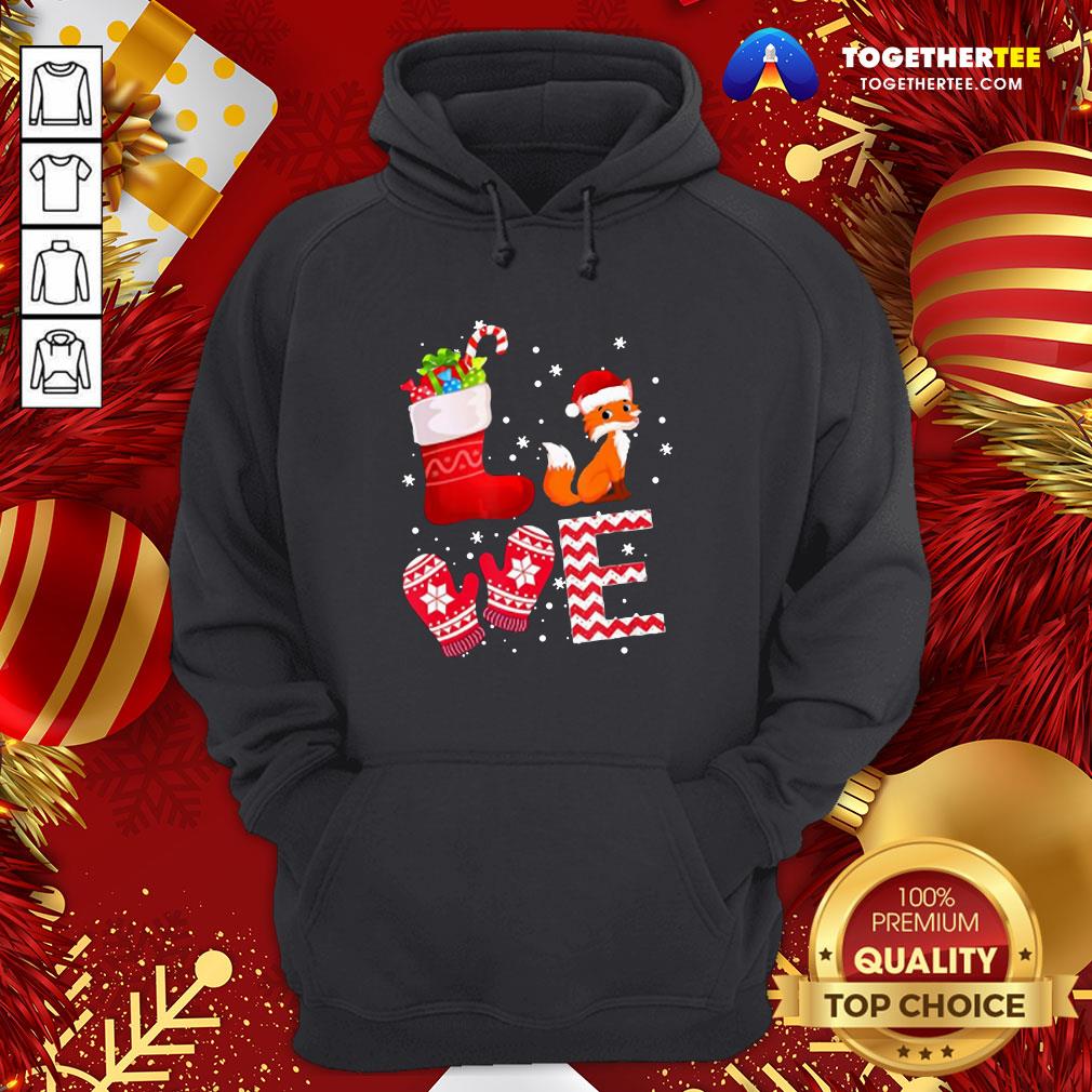 Cute Love Fox Santa Ugly Christmas Shirt