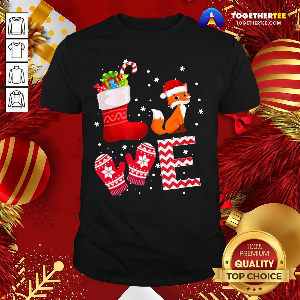 Cute Love Fox Santa Ugly Christmas Shirt
