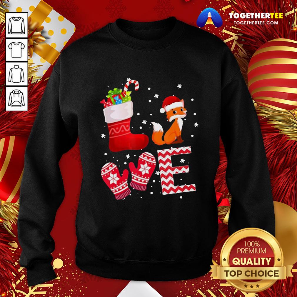 Cute Love Fox Santa Ugly Christmas Shirt