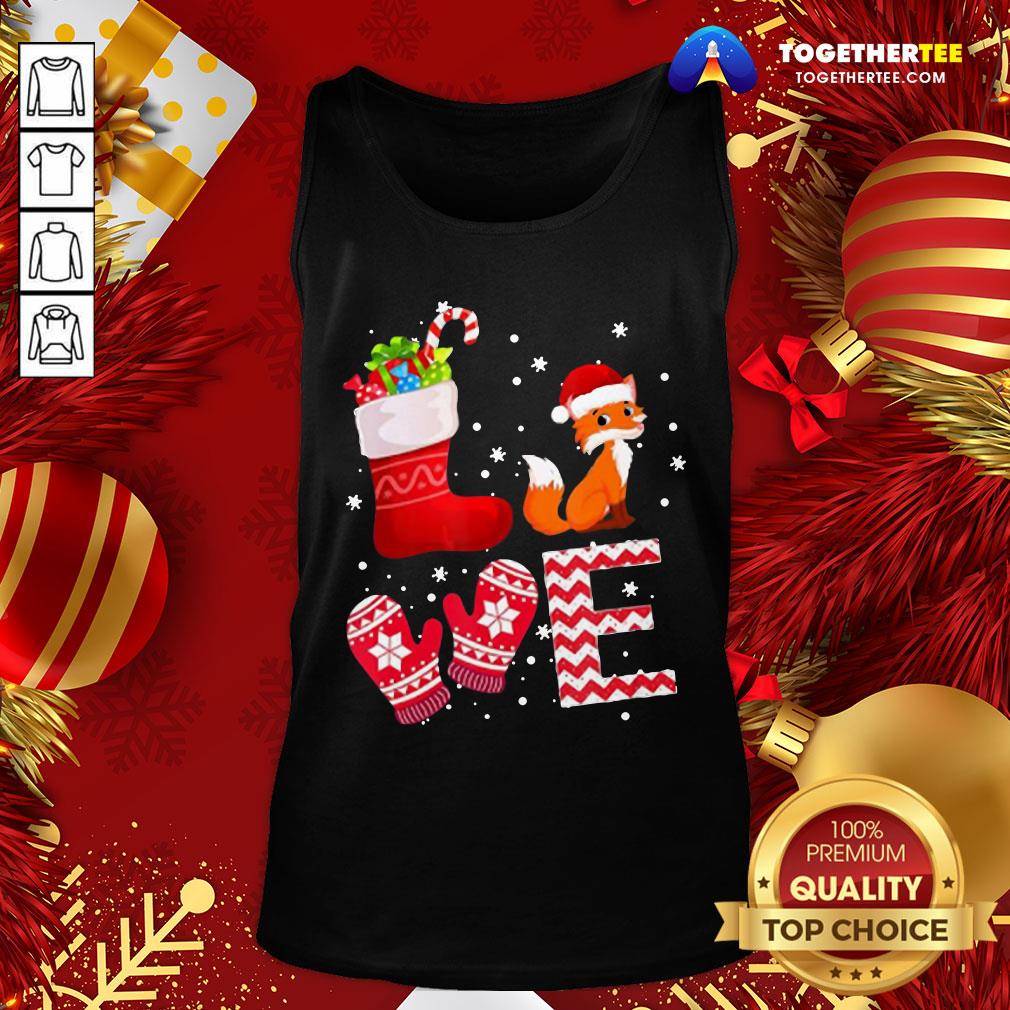 Cute Love Fox Santa Ugly Christmas Shirt