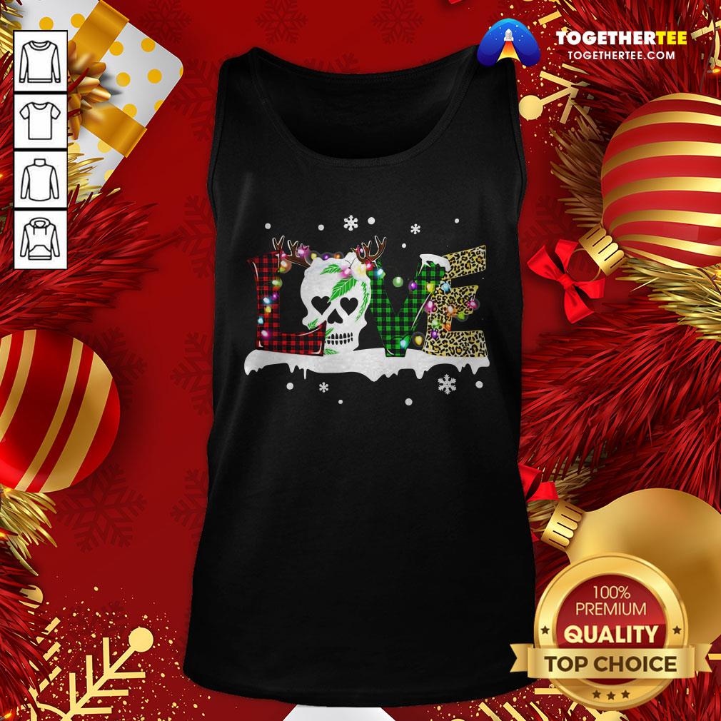 Cute Love Skull Reindeer Christmas Shirt