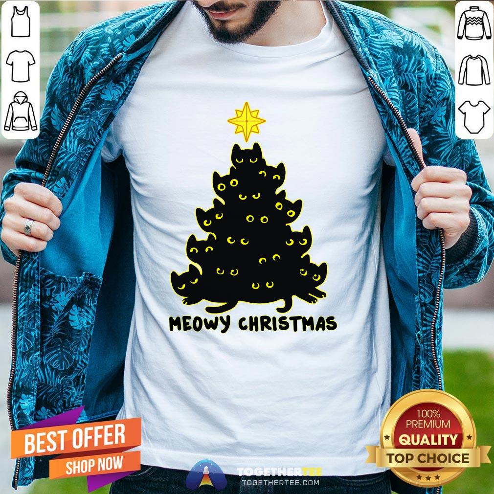 Cute Meowy Christmas Black Cat Shirt