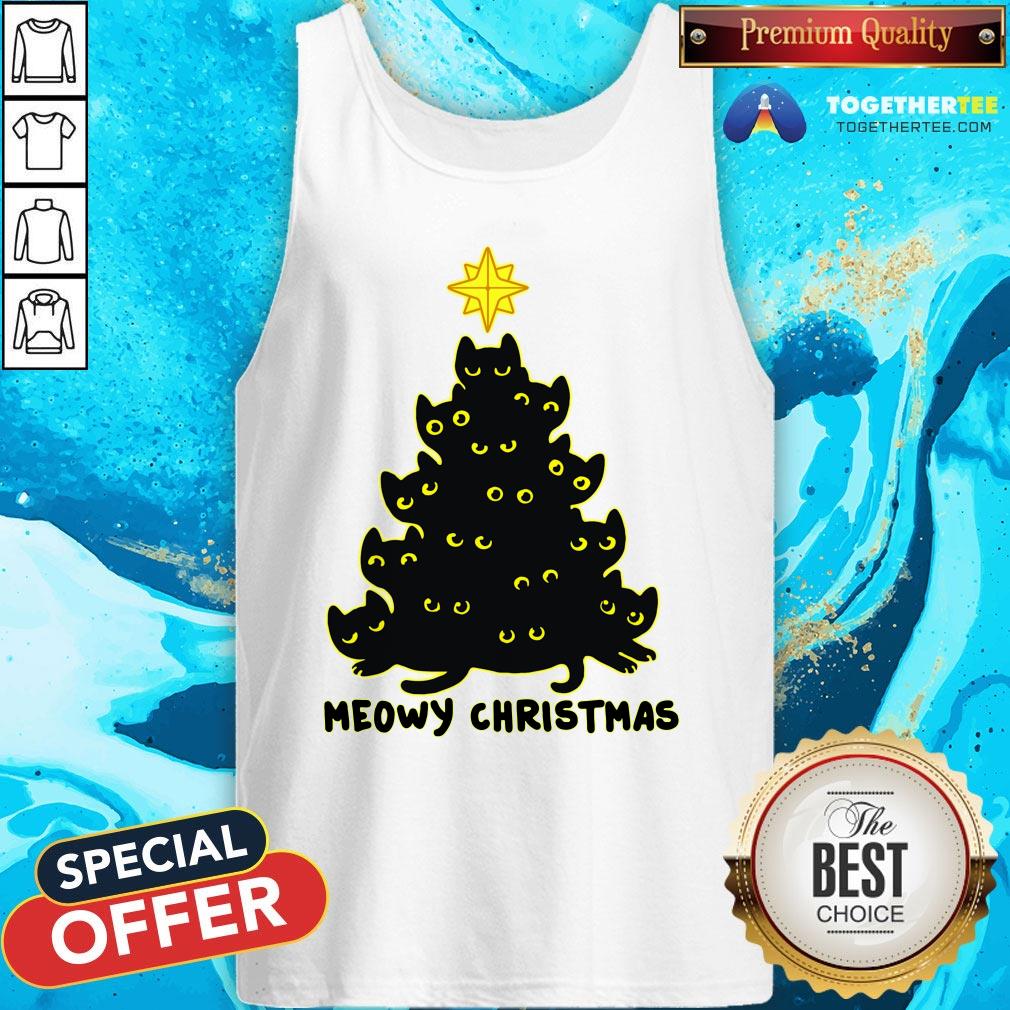 Cute Meowy Christmas Black Cat Shirt