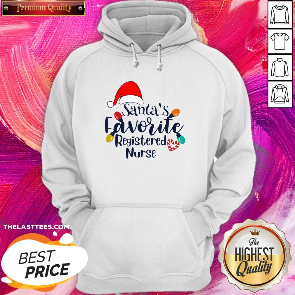 Cute Santa’s Favorite Registered Nurse Christmas Shirt