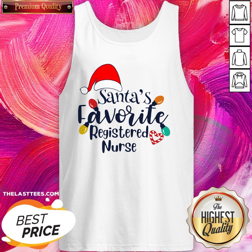 Cute Santa’s Favorite Registered Nurse Christmas Shirt