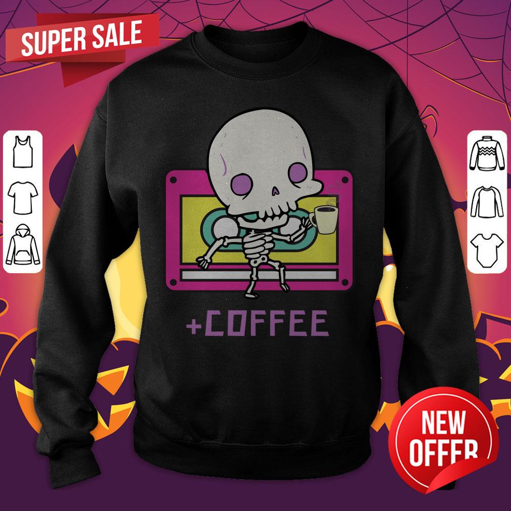 Cute Skeleton Drinking Coffee Day Dead Dia De Los Muertos Shirt