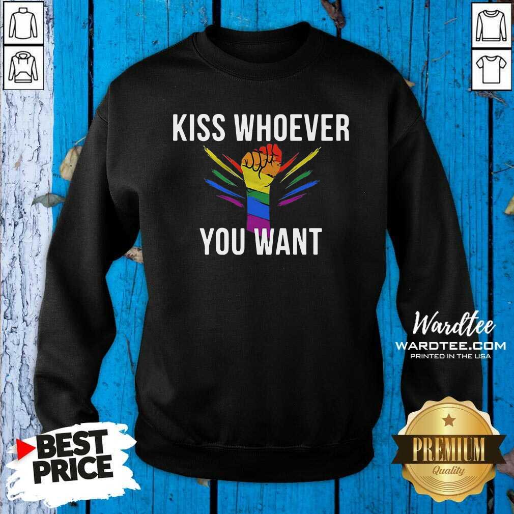 Cute Strong Hand LGBT Kiss Whoever You Want Shirt