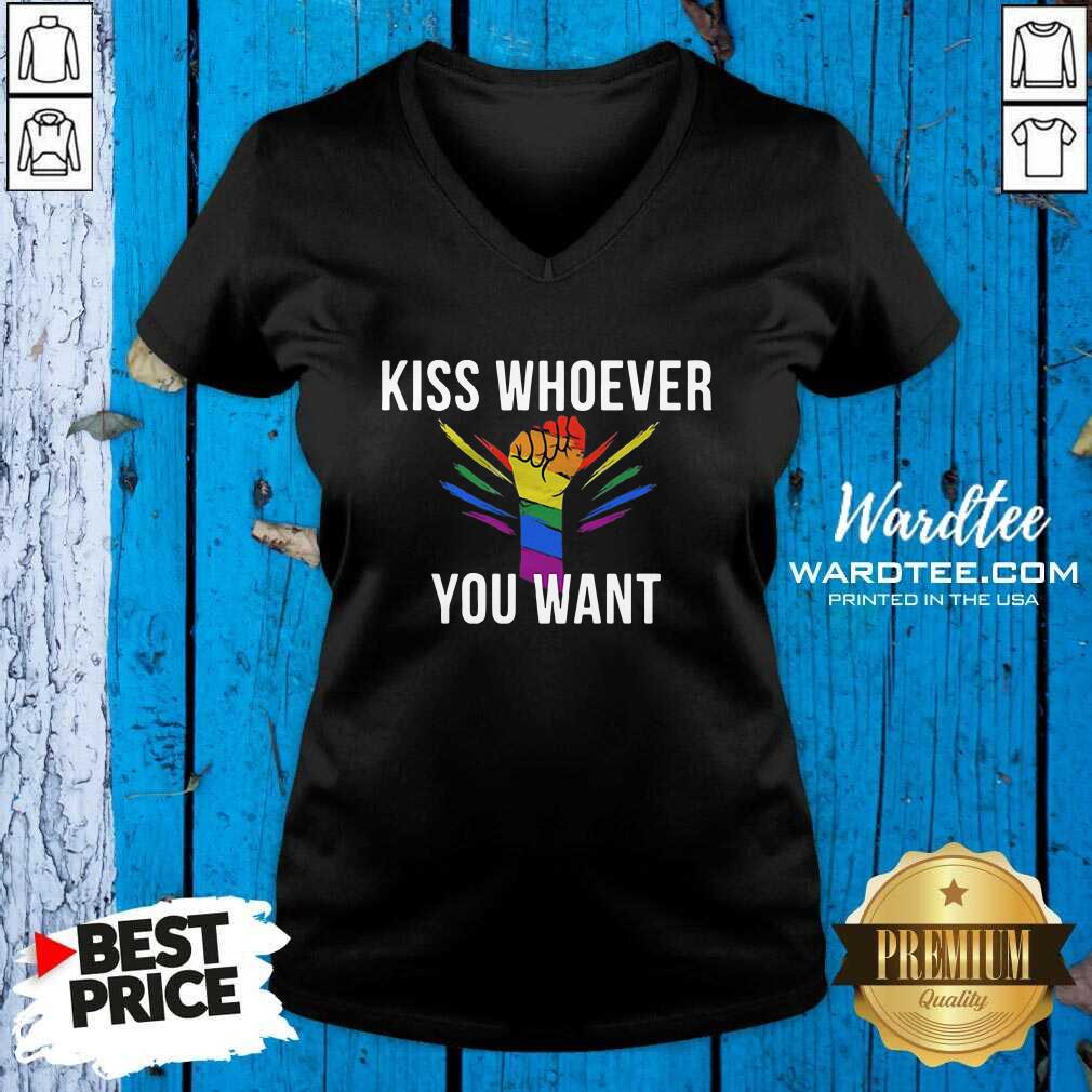 Cute Strong Hand LGBT Kiss Whoever You Want Shirt