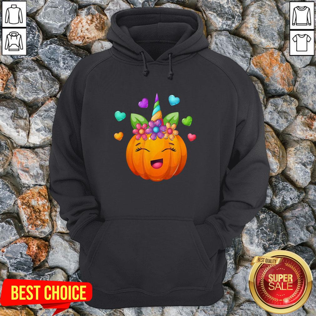 Cute Unicorn Pumpkin For Halloween Girls T-Shirt