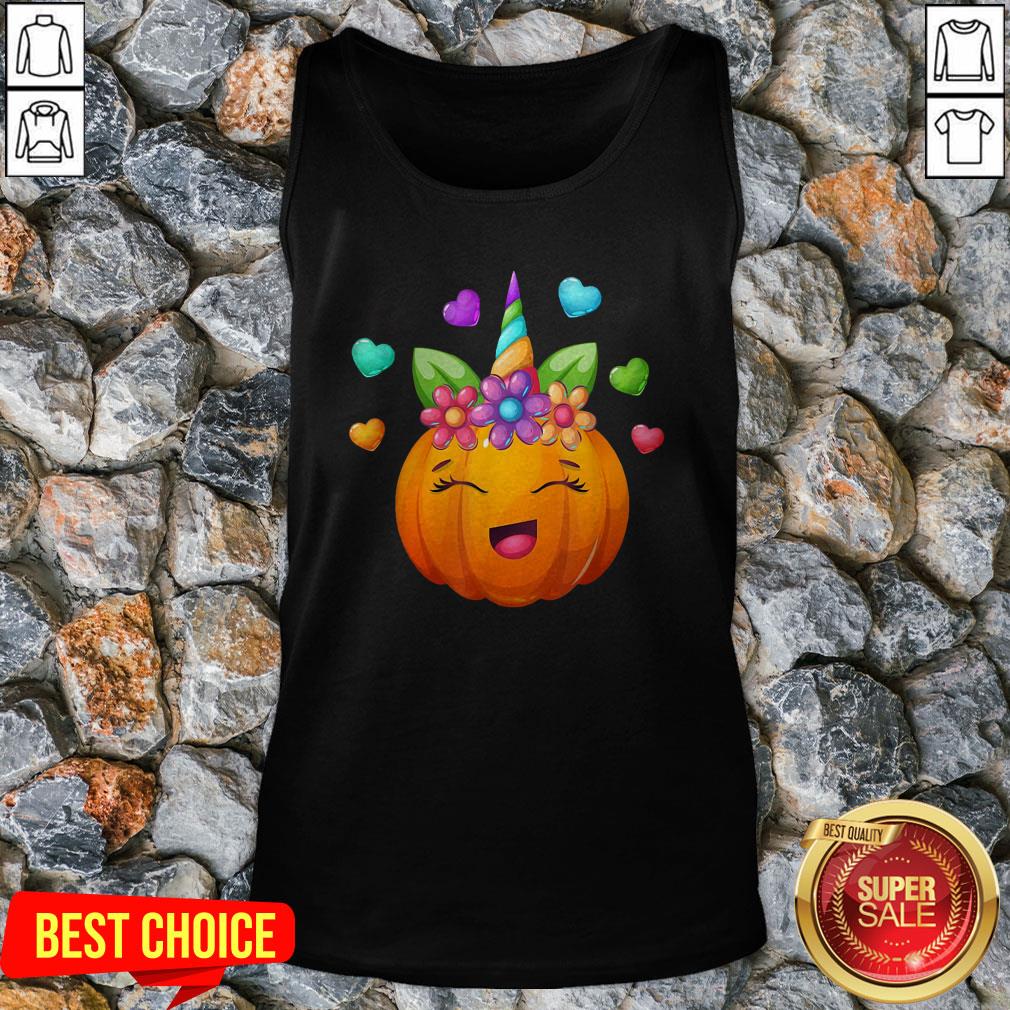 Cute Unicorn Pumpkin For Halloween Girls T-Shirt